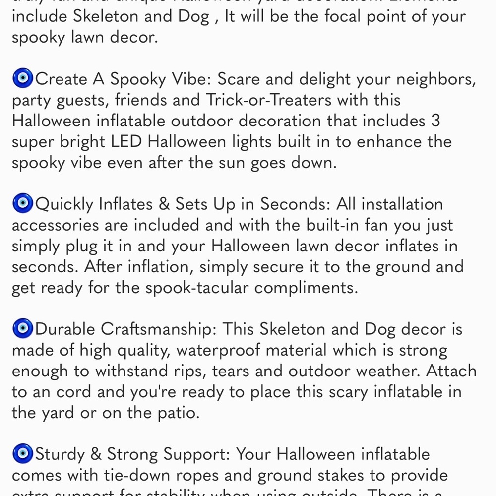 6 Ft Inflatable Halloween Decor -  Blow Ups Inflatables- Built-in LED Lights - Picture 6 of 7